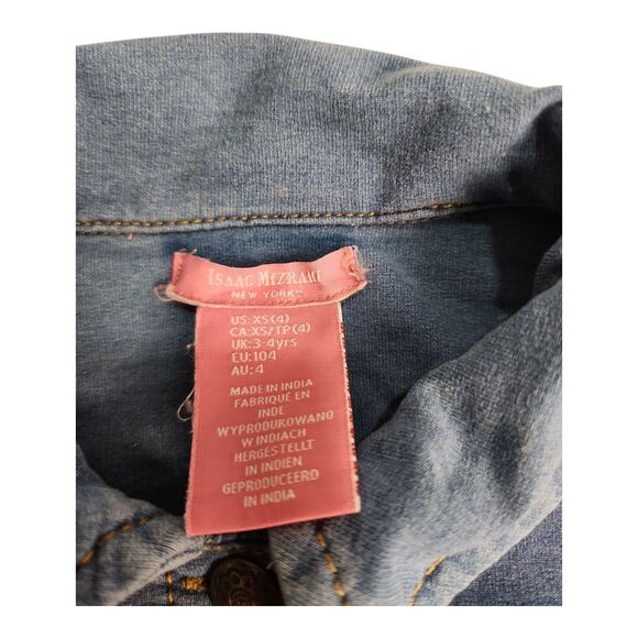 Issac Mizrahi Little Girls Denim Jean Jacket Sz XS (4) Cowgirl School Streetwear - Picture 2 of 9